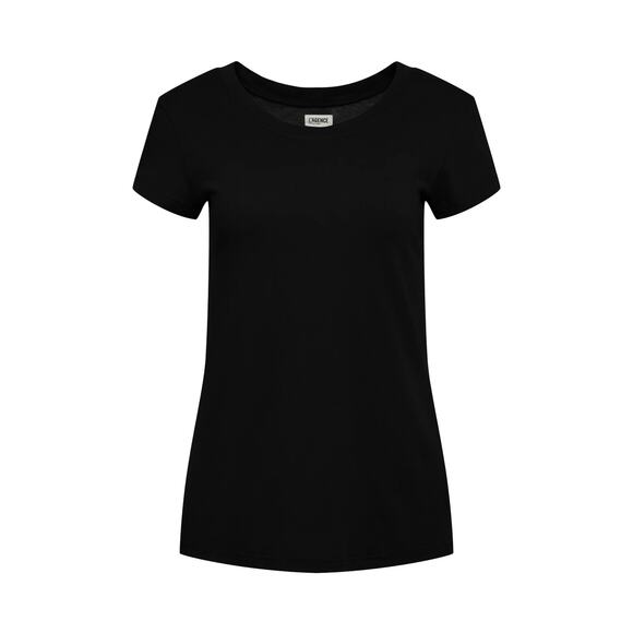 L’AGENCE Cory Cotton Scoopneck Tee Black Med - Picture 1 of 10